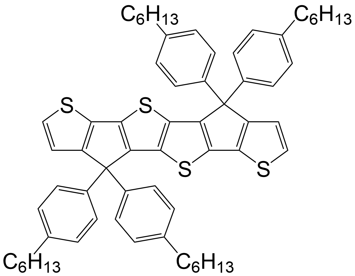 4,4,9,9-四(4-己基苯基)-4,9-二氢-噻吩并[3',2':4,5]环戊二烯并[1,2-b]噻吩[2'',3'':3',4']环戊二烯并[1',2':4,5]噻吩并[2,3-d]噻吩/1343457-63-5